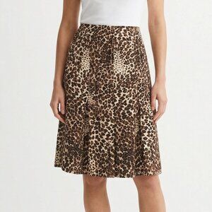 Yarns & Stitches Skirt Leopard Brown Grunge Goth Pleated Casual 10